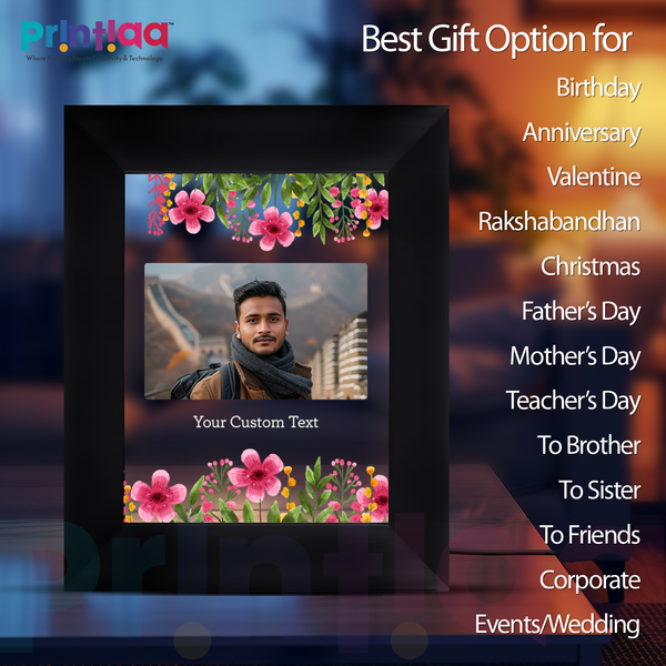 Table Light Frame customized Photo, Text – Diwali Gift for Friends and Family | Vibrant LED Frame for Festive Home Decor Gifting on Birthday, Anniversary, Valentine, Corporate FL-D13