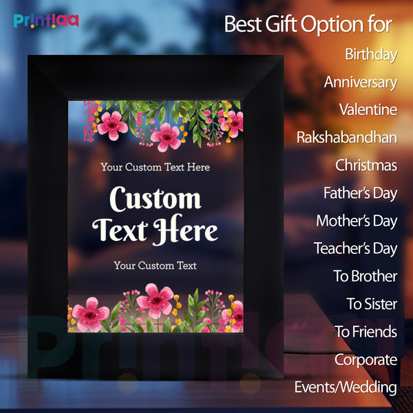 Table Light Frame customized Photo, Text – Diwali Gift for Friends and Family | Vibrant LED Frame for Festive Home Decor Gifting on Birthday, Anniversary, Valentine, Corporate FL-C13