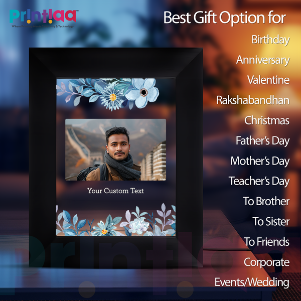 Table Light Frame customized Photo, Text – Baby Shower Gift | Unique Personalized LED Frame for Newborn Memories Gifting on Birthday, Anniversary, Valentine, Him, Her, Corporate FL-D15