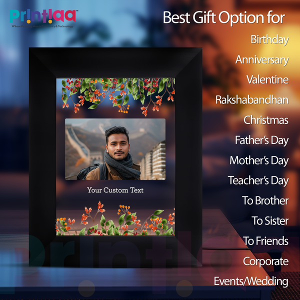 Table Light Frame customized Photo, Text – Raksha Bandhan Gift for Sister or Brother | Personalized LED Frame Gifting on Birthday, Anniversary, Valentine, Him, Her, Corporate FL-D9