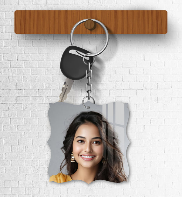 Acrylic Personalized Photo Keychain, Both Side Printing Design Shape - 10