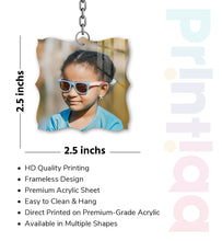 Acrylic Personalized Photo Keychain, Both Side Printing Design Shape - 10