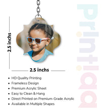 Acrylic Personalized Photo Keychain, Both Side Printing Design Shape - 11