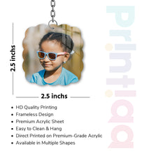 Acrylic Personalized Photo Keychain, Both Side Printing Design Shape - 13