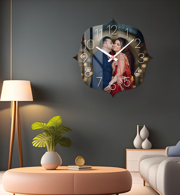 Acrylic Personalized Photo Wall Clock - Shape - 14