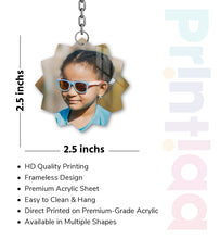 Acrylic Personalized Photo Keychain, Both Side Printing Design Shape - 15