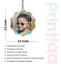 Acrylic Personalized Photo Keychain, Both Side Printing Design Shape - 18