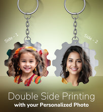 Acrylic Personalized Photo Keychain, Both Side Printing Design Shape - 2