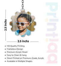 Acrylic Personalized Photo Keychain, Both Side Printing Design Shape - 2