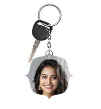 Acrylic Personalized Photo Keychain, Both Side Printing Design Shape - 21