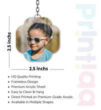 Acrylic Personalized Photo Keychain, Both Side Printing Design Shape - 24