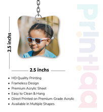 Acrylic Personalized Photo Keychain, Both Side Printing Design Shape - 25