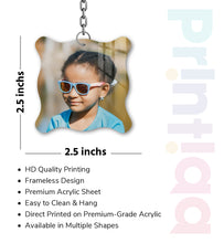 Acrylic Personalized Photo Keychain, Both Side Printing Design Shape - 29