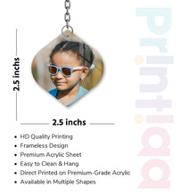 Acrylic Personalized Photo Keychain, Both Side Printing Design Shape - 32