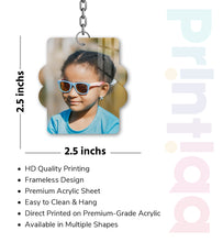 Acrylic Personalized Photo Keychain, Both Side Printing Design Shape - 34