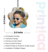 Acrylic Personalized Photo Keychain, Both Side Printing Design Shape - 38