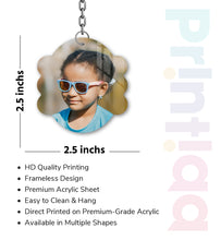 Acrylic Personalized Photo Keychain, Both Side Printing Design Shape - 39