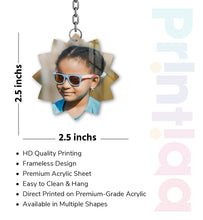 Acrylic Personalized Photo Keychain, Both Side Printing Design Shape - 4