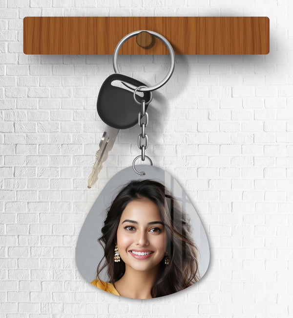 Acrylic Personalized Photo Keychain, Both Side Printing Design Shape - 43