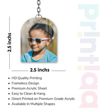 Acrylic Personalized Photo Keychain, Both Side Printing Design Shape - 47