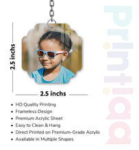 Acrylic Personalized Photo Keychain, Both Side Printing Design Shape - 48