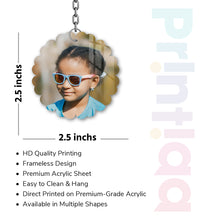 Acrylic Personalized Photo Keychain, Both Side Printing Design Shape - 50