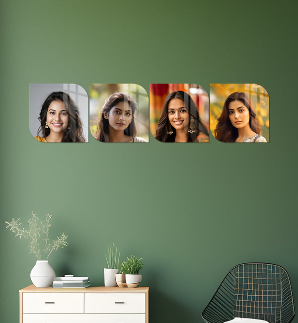 Acrylic Photo Gallery - 6x6 inch each,  Design Shape - 6