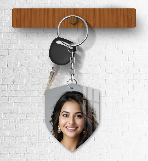 Acrylic Personalized Photo Keychain, Both Side Printing Design Shape - 9